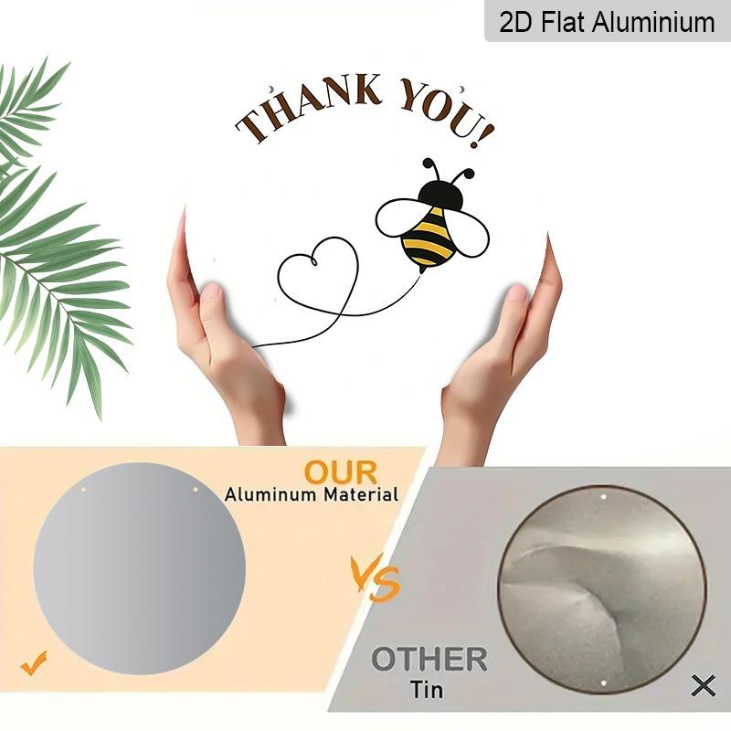 2D Flat Retro Aluminum Wall Stickers, Available In Multiple Sizes. Bee-themed Thank-you Pendant, with A Simple, Artistic Design, Making It A Perfect