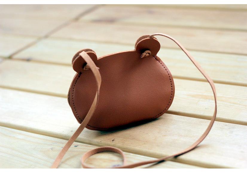 Korean-Style Cartoon Animal PU Crossbody Bag - Cute, Versatile Children's Travel Shoulder Bag