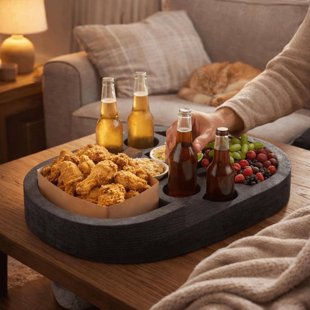Multi-Hole Swimming Pool Floating Tray Multi-Function Floating Drink Rack  Resort