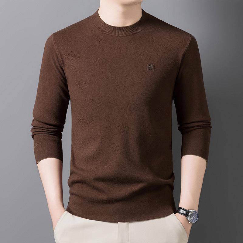 Maglione Jacquard da Uomo a Filo Fine - Collezione Autunno/Inverno 2025, Girocollo, Lavorazione a Maglia Comoda ed Elastica