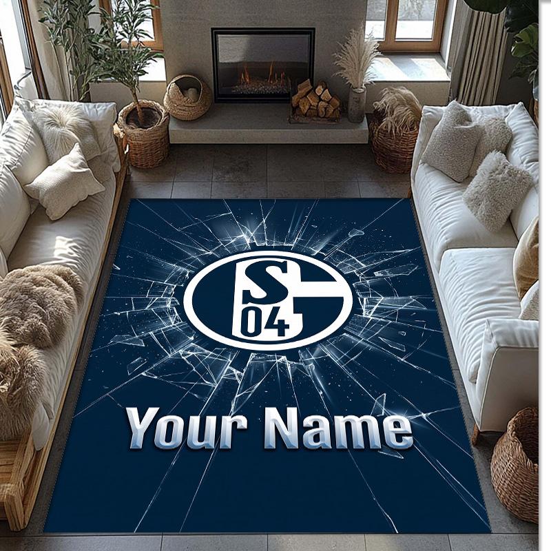 Tappeto in Velluto di Cristallo Stampato Schalke 04 FC Tappeto Antiscivolo in Velluto di Cristallo Per Divano Camera da Letto Decorazione Interna per la Casa
