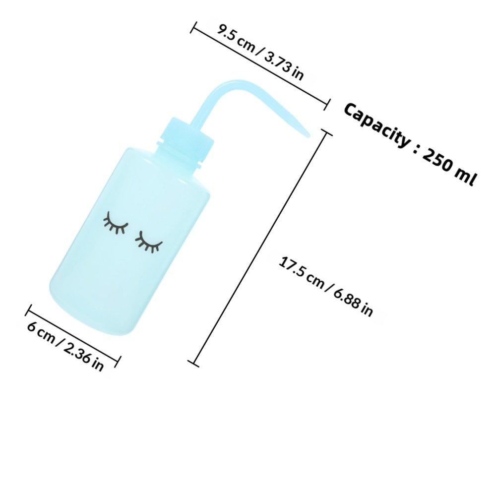 4Pcs Lash Washing Bottles Empty Eyelash Cleaning Bottles Bend Mouth Large Capacity Reusable Squeeze Bottle for Eyelashes Tattoo