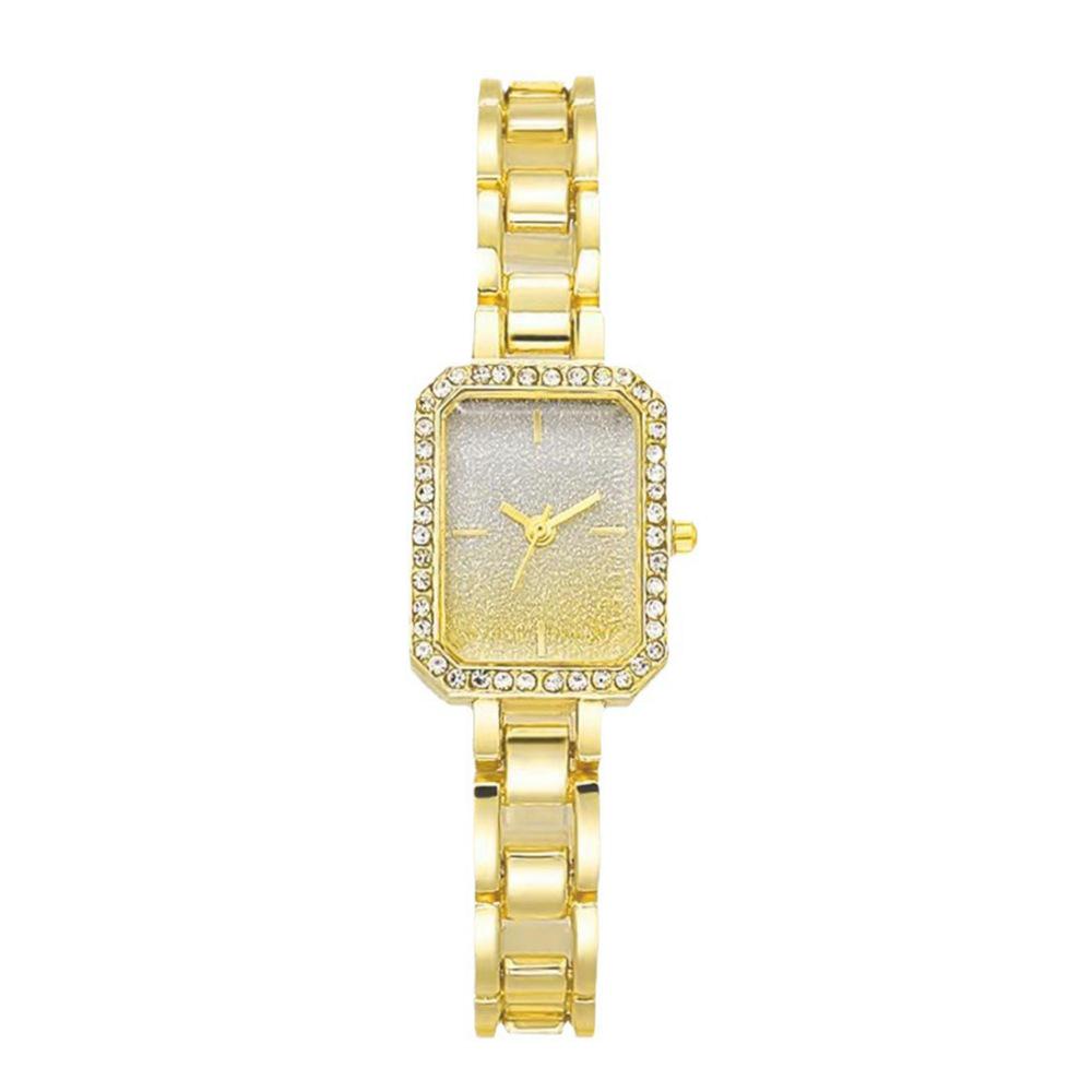 Women s Casual Square Quartz Watch with Rhinestone Bracelet