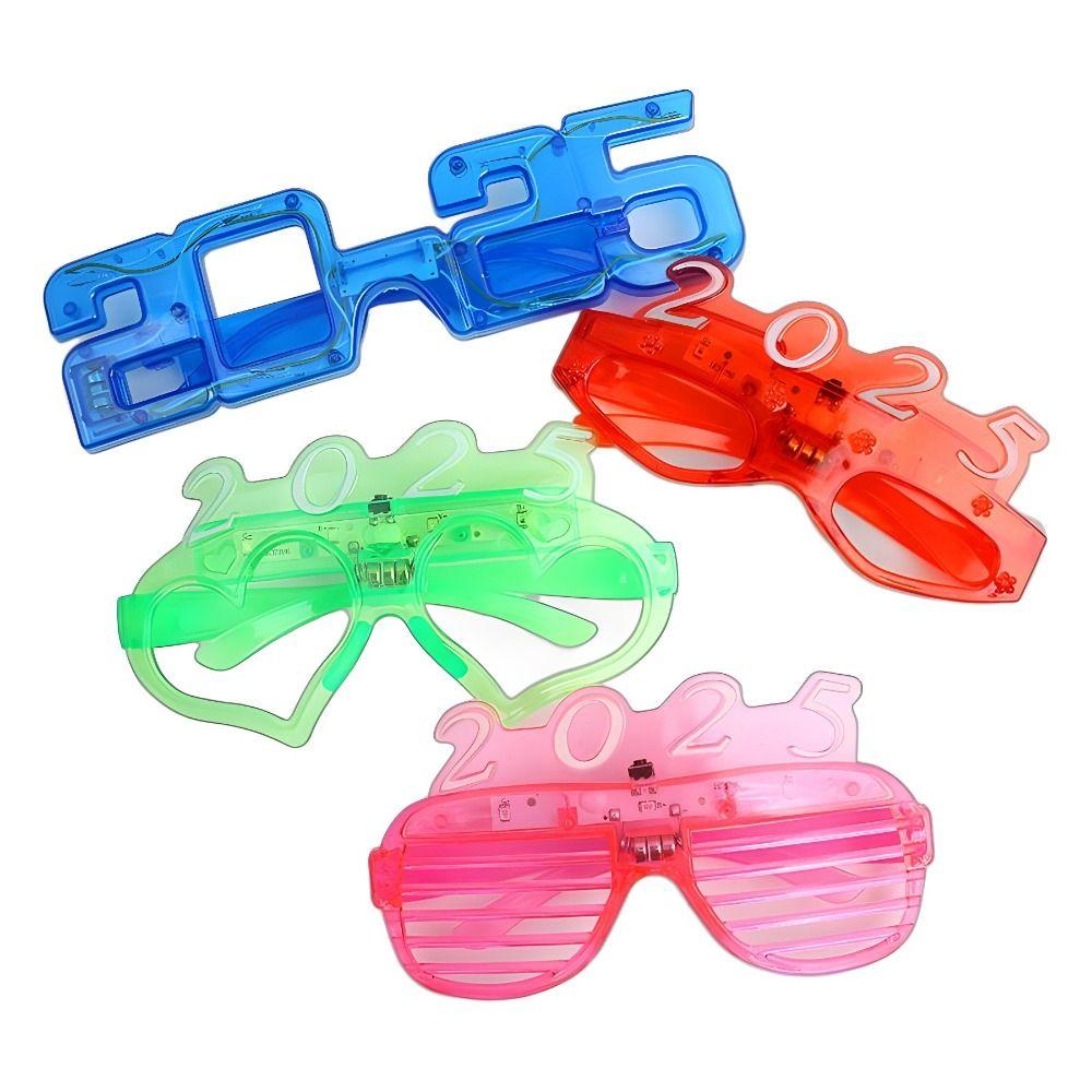 Photographic Ornaments 2025 LED Glow Glasses Light Up New Year Party Glasses  Decorations