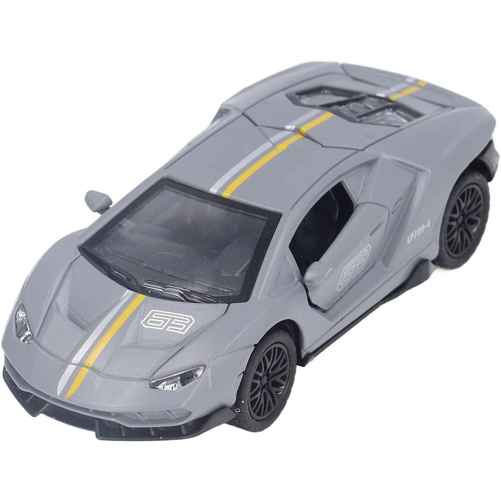 

Металлическая модель автомобиля Lambor LP780-4 в масштабе 1/32, изысканный спортивный автомобиль из сплава с откидной спинкой, красивый яркий свет и звук для дома 1/32-Size:13*5*3cm серый
