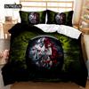 Skull Duvet Cover Set Queen 3D Skeleton Floral Skull Pattern Printed Bedding Qulit Cover Gothic Microfiber Bedding Queen Size