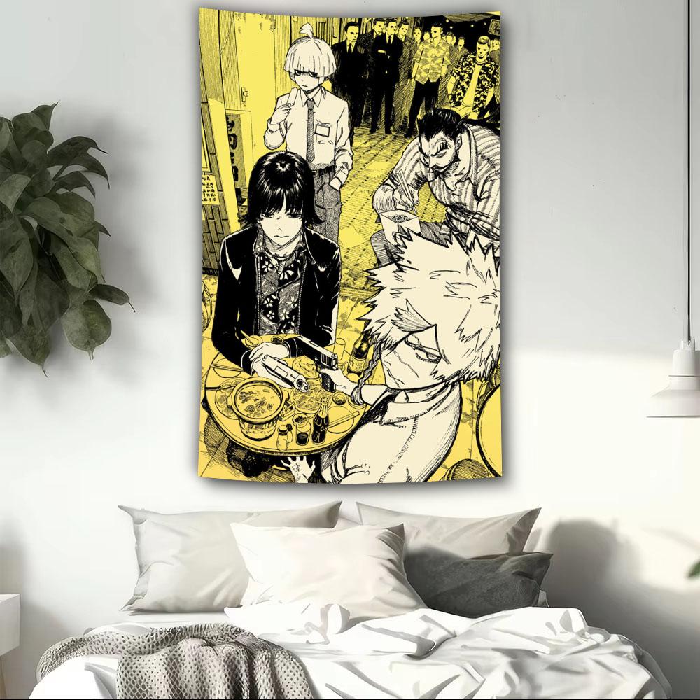 

JJigokuraku anime themed printed tapestry hippie scifi wall hanging anime fan room wall aesthetic background cloth decoration 74x94cm(29x37in)
