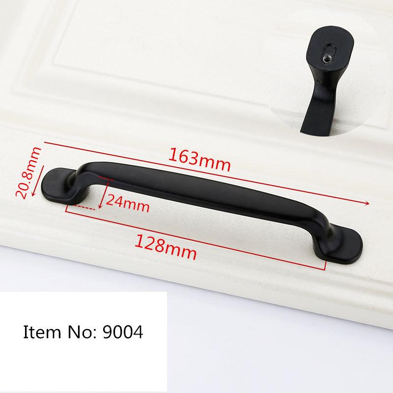 2pc Black Handles for Furniture Cabinet Knobs and Kitchen Drawer Pulls Cupboard  Aluminium Alloy