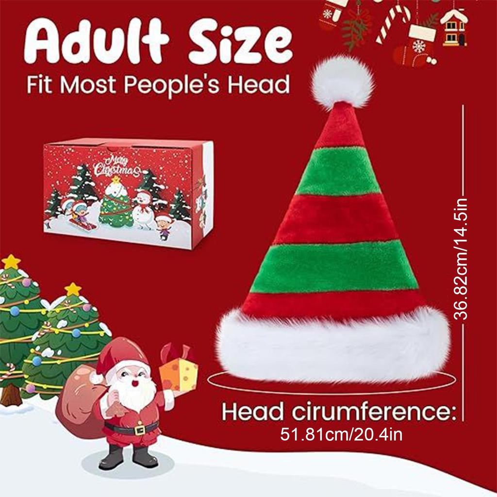 Santa Hat Christmas Red Green Headwear Classic Festive Costume Hats For Adults Men Women Photoshoot Caroling Office Festive