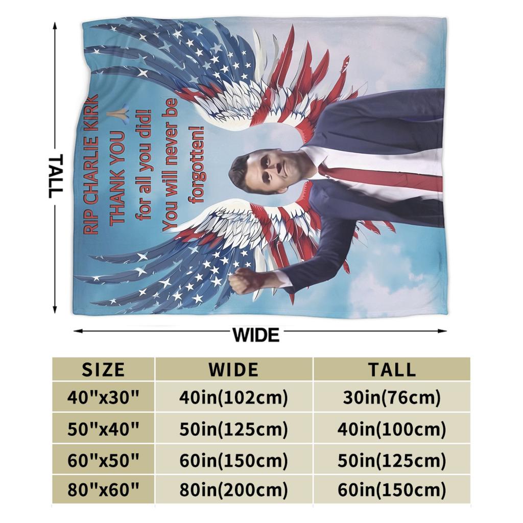 Charlie Kirk Coperta Angelic Advocate Qualità Calda Morbida Coperta da Divano Inverno Viaggio Soggiorno Stampa Copriletto