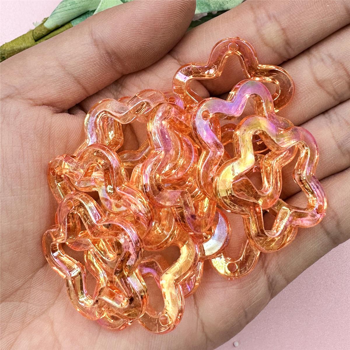 

Приналежності для вечірок для дому Пентаграми Намистини своїми руками 20 шт. Акрилові 29,6 мм Модне намисто Лазерні видовбані зірки Намистини Ювелірні вироби Аксесуари бісерний матеріал помаранчевий