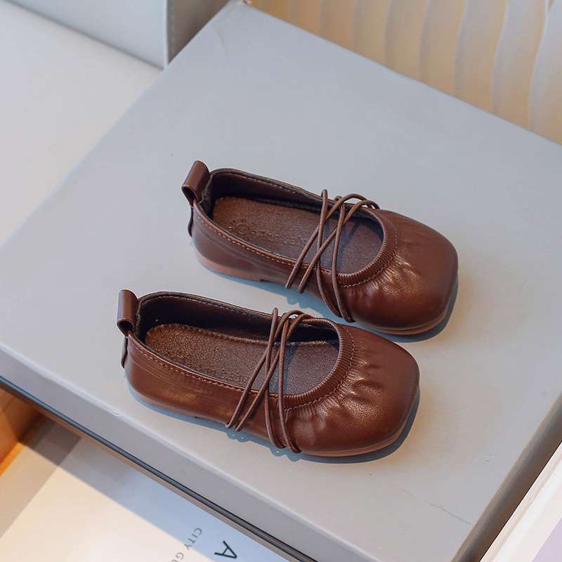 Girls shoes children princess small leather shoes 2025 spring and autumn new girls baby single shoes foreign style soft sole Doudou shoes