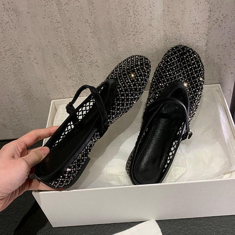 Ballet Shoes - Flat-bottomed Single Shoes for Women, Made of Mesh Material, As Women's Sandals Devotion