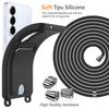 For Samsung Galaxy S26+ Case Liquid Silicone Card Holder Back Phone Cover with Lanyard