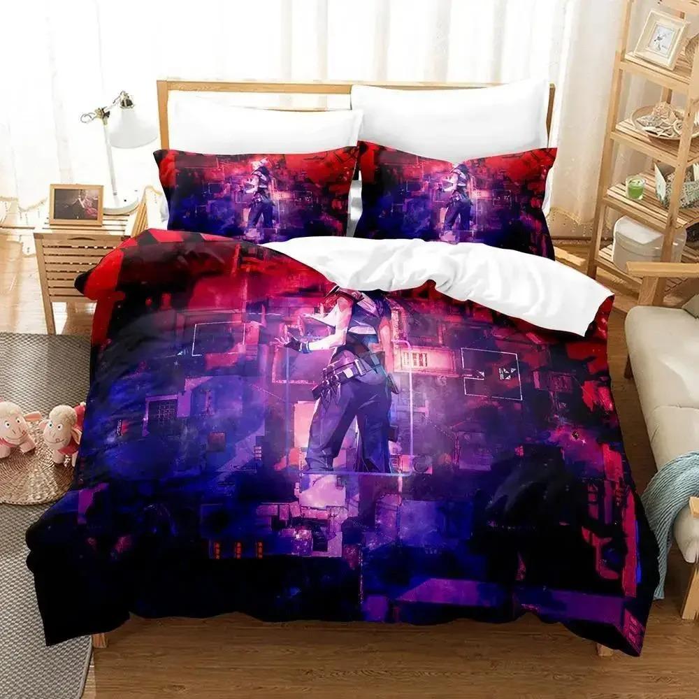 Nuovo Set Biancheria da Letto Gioco Jett Valorant Singolo Gemello Matrimoniale Queen King Size Set Letto Adulto Bambino Camera da Letto Copripiumino Set Anime Letti
