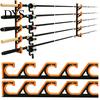 Garage Rod Storage Solutions 2Pcs Wall Mount Fishing Holder, 5 Pole Display Mounted Rack for Shed, Horizontal Organizer Stand Heavy Duty
