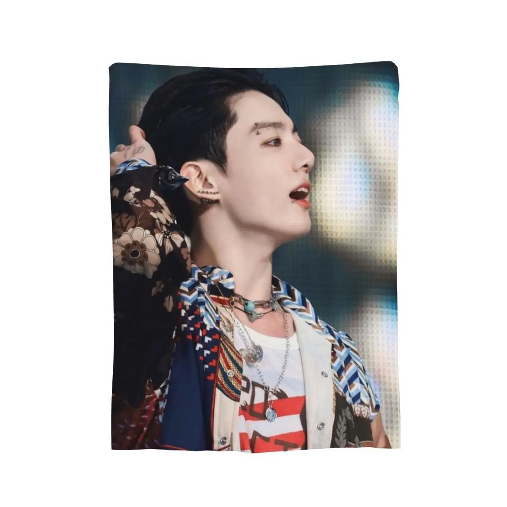 Jungkook Blankets Soft Warm Flannel Throw Blanket Plush for Bed Living Room Picnic Travel Home Sofa