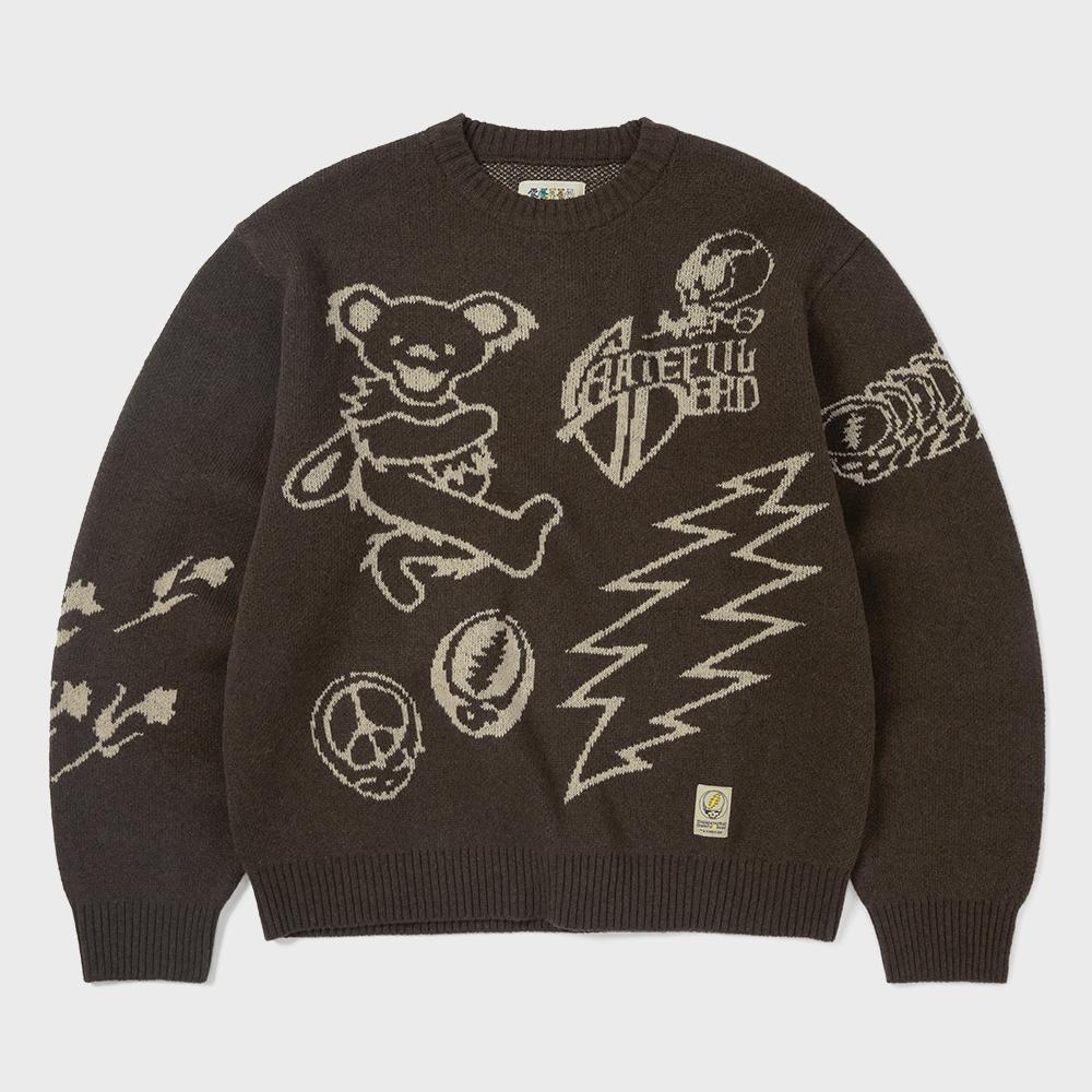 Этот Никогда Тот Хороший Иконографический Вязаный Свитер Коричневый M