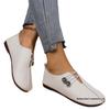 2024 Sommer Damen Weiches Leder Slipper Ballerinas, Runde Zehenpartie, Übergrößen verfügbar