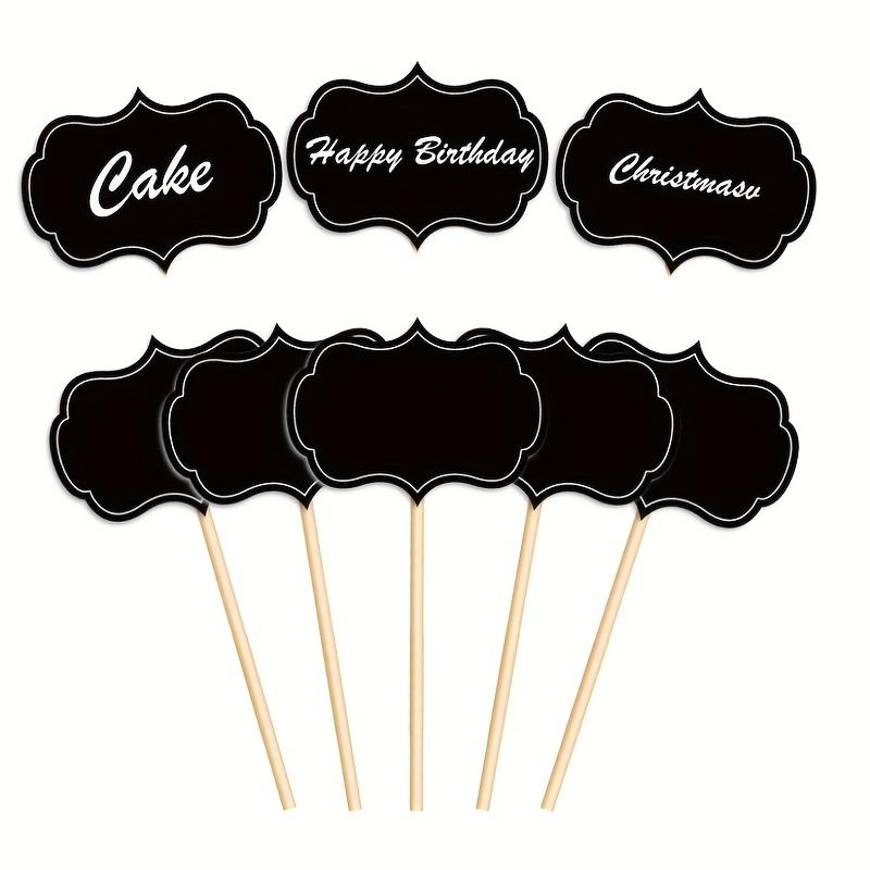 10 Pcs Blank Toothpick Flags Set  – Bamboo Erasable Insert Labels, Ideal for Cake Parties & Supermarket Labels