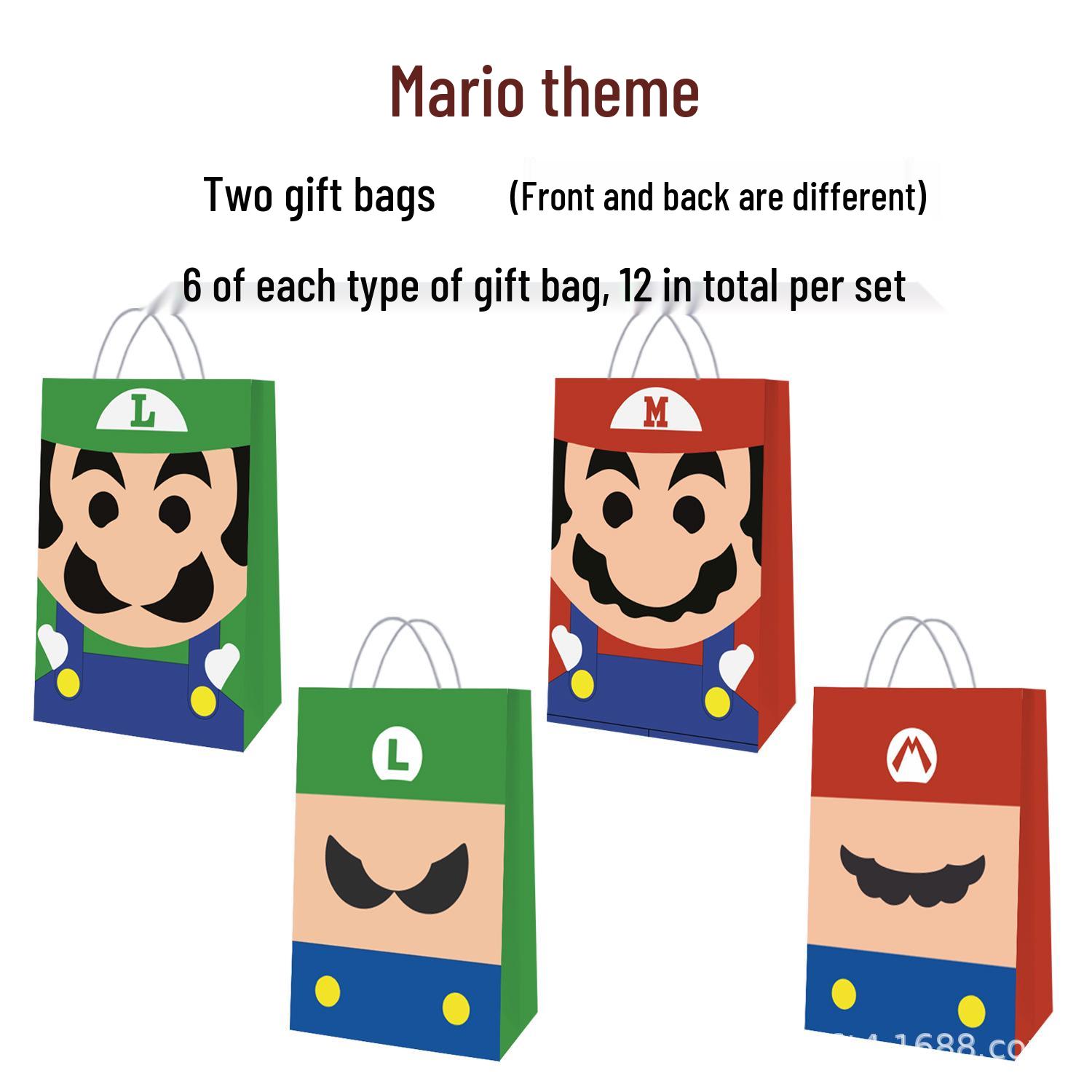 Mario Birthday Party Kraft Gift Bag - Candy Tote