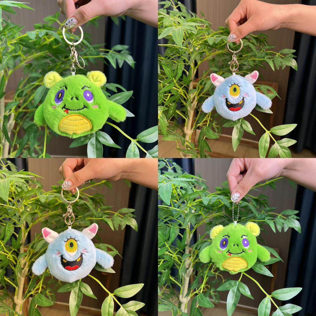 Adorable Plush Monster Keychain With Big Eyes Soft And Cuddly Miniature Doll For Kids