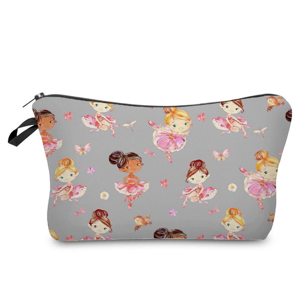 Ballet Art Girl Fashion Printed Cosmetic Bags Toiletries Organizer  School Daily Pencil CasesOutdoor Practical Makeup Bag Female