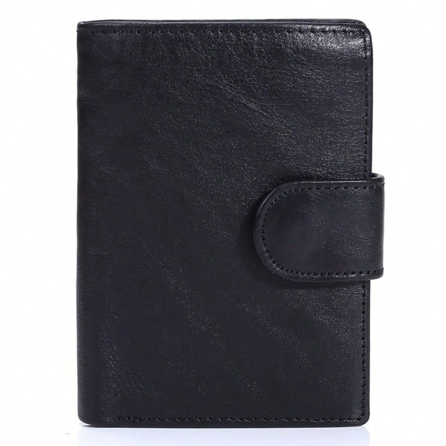 Men's Short Leather Wallet Retro Change Bag Vertical Card Bag Large Capacity Coin Purse