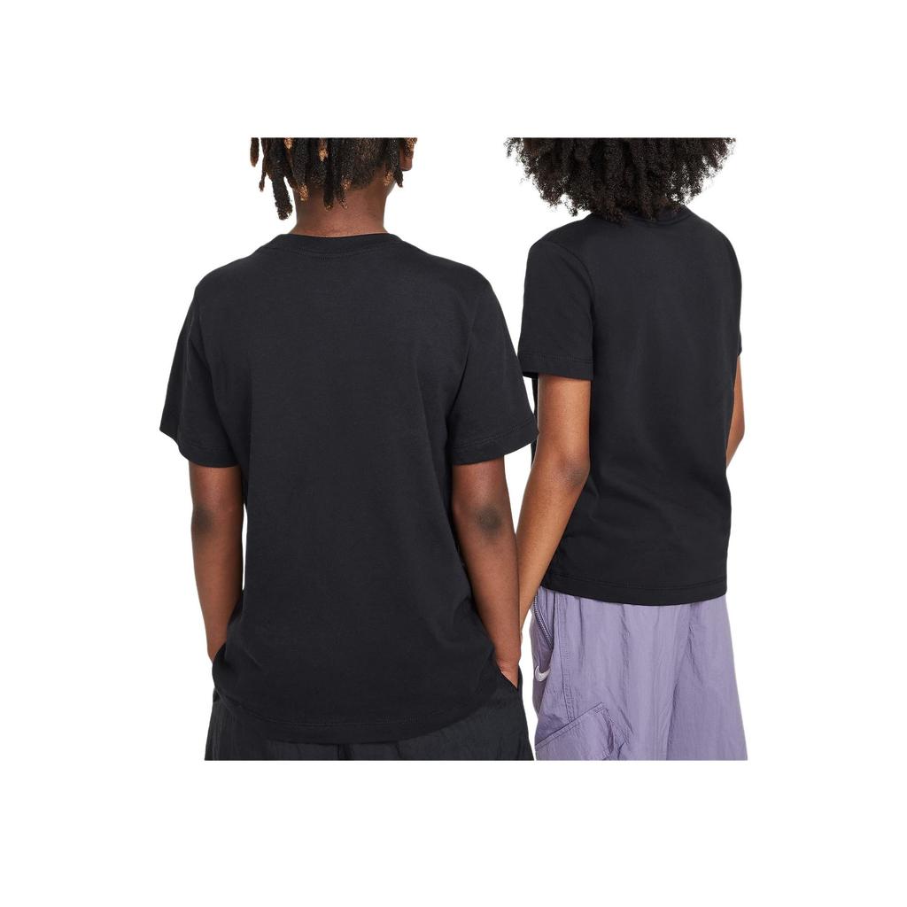 Nike Sportswear Soft Breathable Casual Short Sleeve T-Shirt Kids Tops Black FZ5177-010