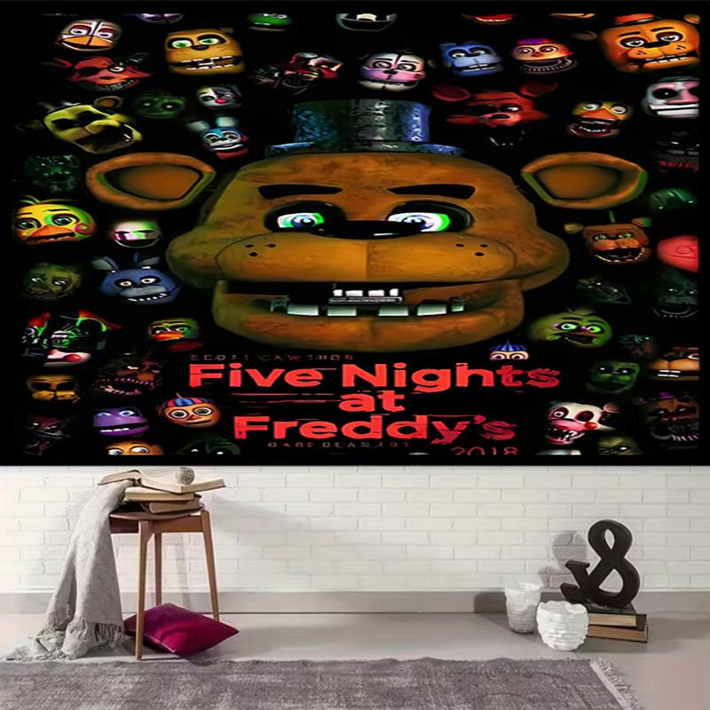1pc Cartoon Five Nights at Freddys Tapestry, Living Room, Bedroom, Office, Party Decor, Ideal Festive Gift