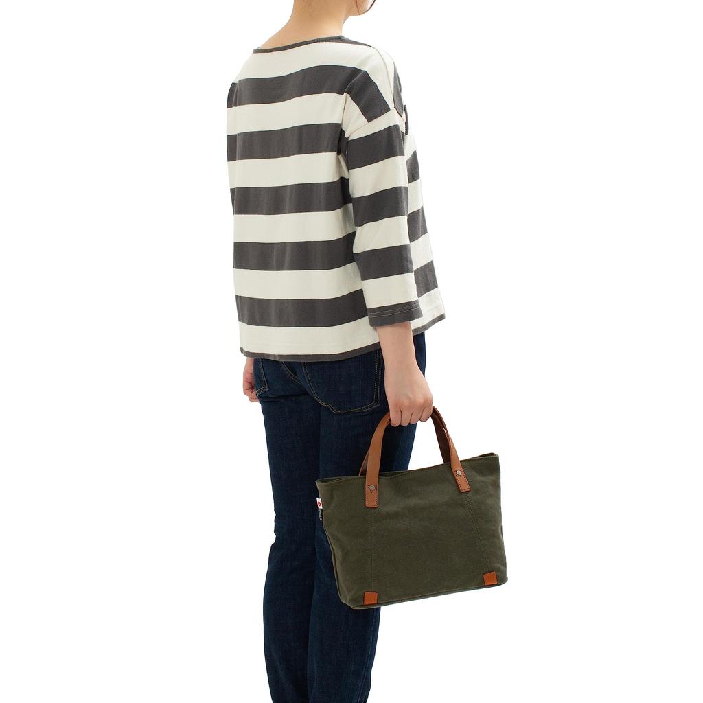 Geanta mic cu 10 parafină x piele de vacă tăbăcită italiană [duble], B5, despărțitori, Nu. bio-procesat BQZ-7432 (kaki)