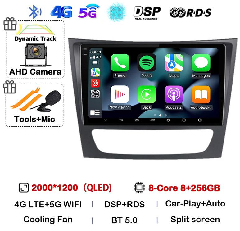 Android 14 Auto Carplay Car Radio For Mercedes Benz E-class W211 E200 E220 E300 E350 E240 CLS 2002-2010 Multimedia Player Stereo
