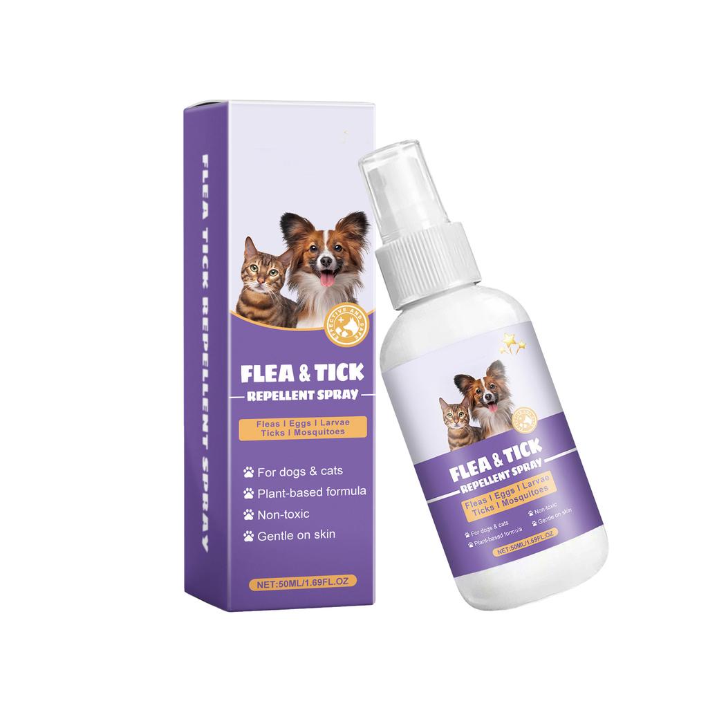 Fleas Ticks Prevent Pet Insecticide for Dog Cat Itching Relieve Pet Insecticide Spray Safe Home Use Flea Treatment 50ml
