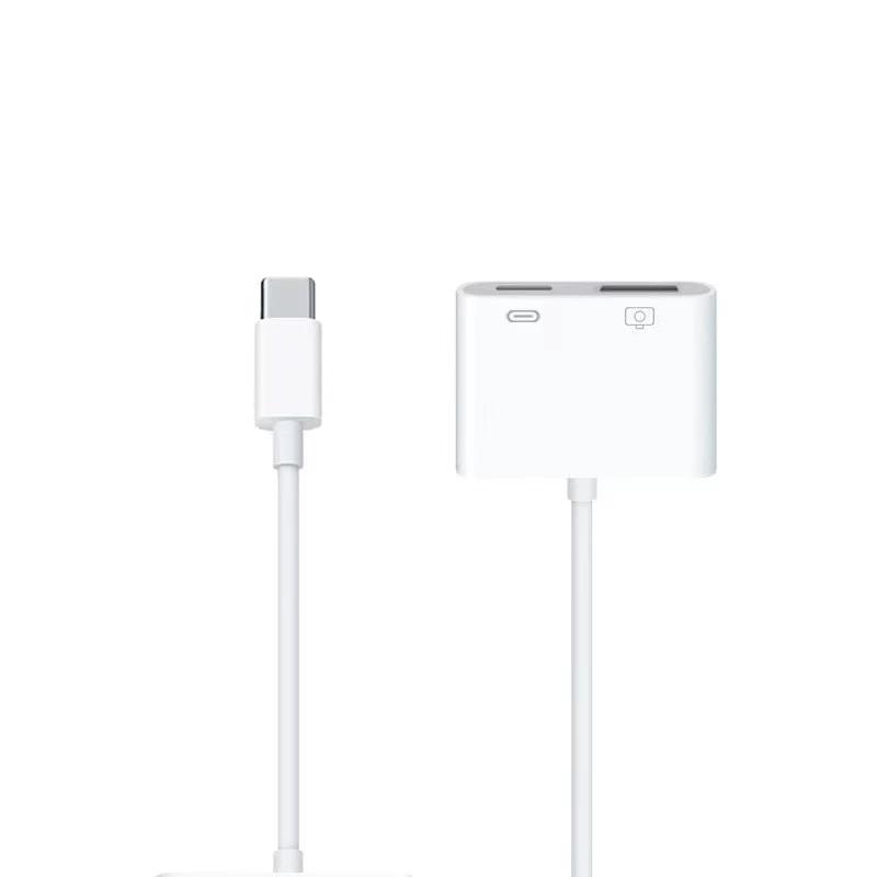 2In1 Type C To USB2.0 PD Charging OTG Adapter USB HUB Splitter Converter TPE+ABS