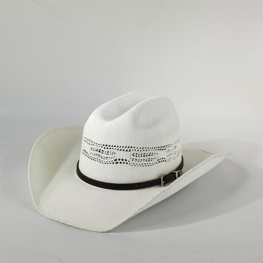 Cappello da cowboy in paglia rigida da uomo cappello da pascolo a tesa larga da donna cowboy tinta unita cappello da sole estivo confezione in scatola sombrero vaquero hombre