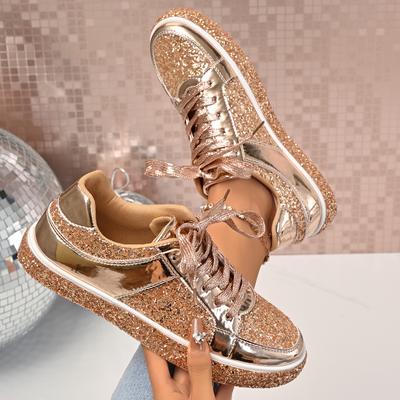 Mode Dam Sneakers 2025 Nya Lätta Lyxiga Platåskor Dam Glittrande Casual Mode Sneakers Dam Zapatos De Mujer