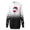 Women's Fashion Christmas Printed Pockets Long Sleeve Hoodies Pullover Dress