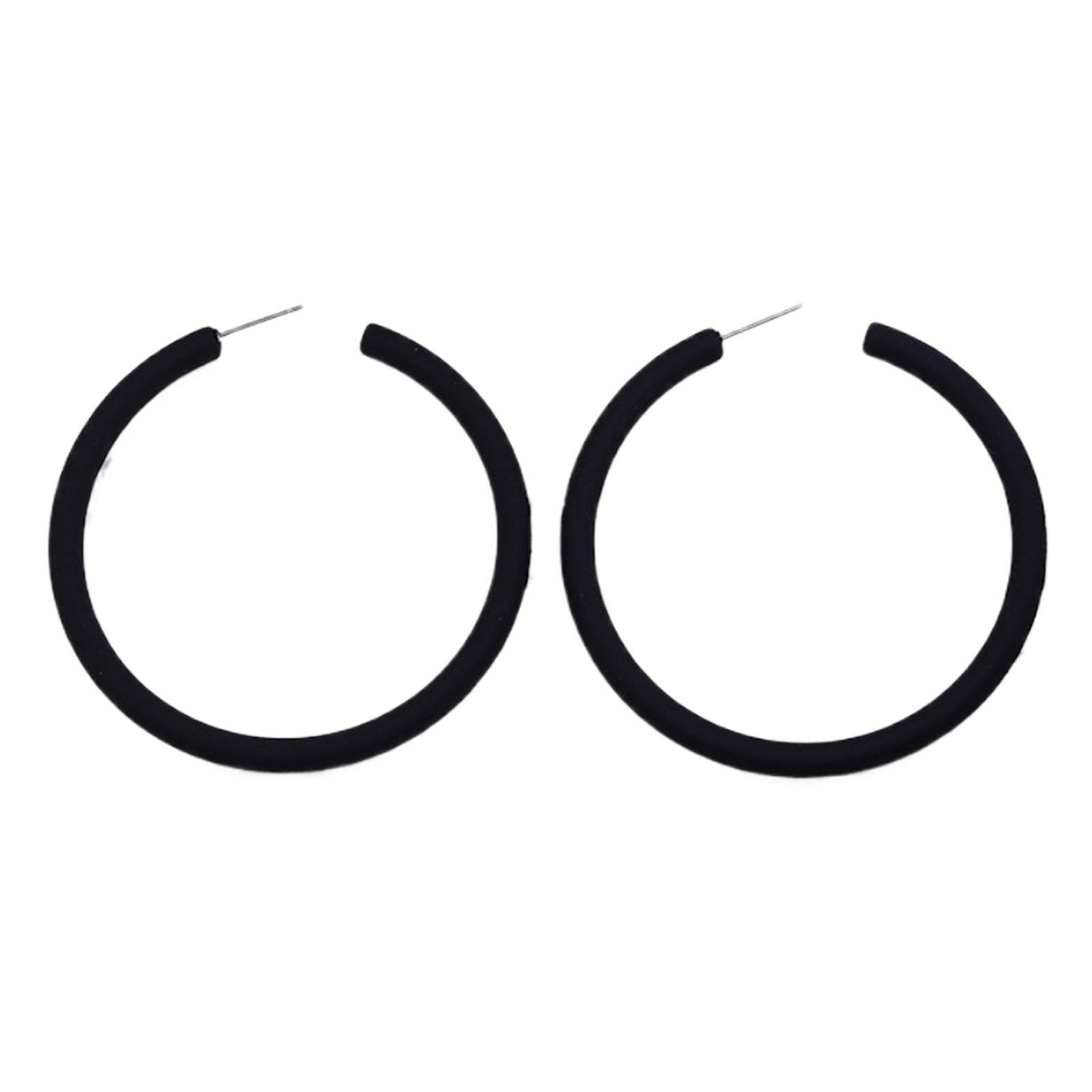 

Элегантные круглые серьги-кольца, переносные серьги, модные серьги с акриловой текстурой, подходящие для повседневных или официальных случаев чёрный