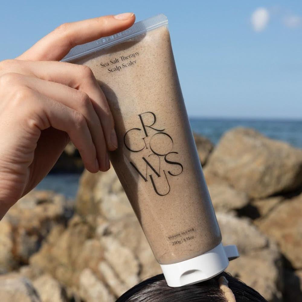 GROWUS Sea Salt Therapy Scalp Scaler Deep Cleansing Refreshing 250g Exfoliating Scrub Korean Hair Care