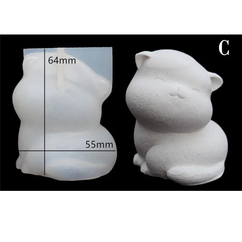 1 Pcs 3D Cat Soap Clay Lovely Pig Silicone Candle Molds DIY Pet Cat Mould Craft Small and Cute Suitable for Ornaments