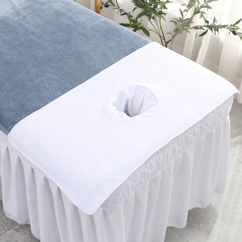 Beauty Salon Face-Down Massage Bed Pad - Thick, Absorbent, Lint-Free Large Towel with Face Hole