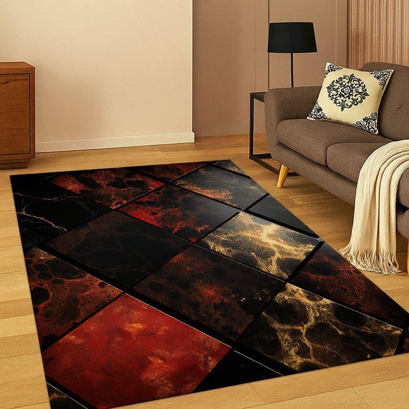 Luxurious Marble Colorful Gold Black Carpet