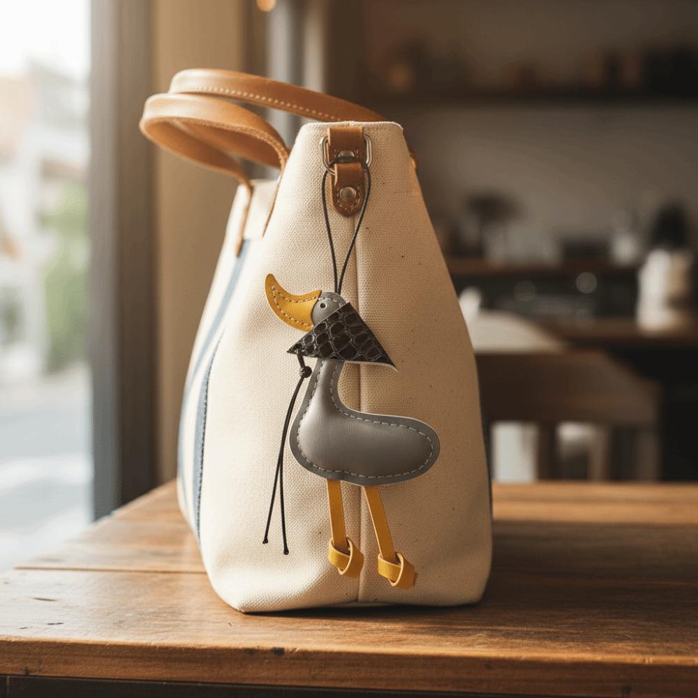 Hanger Pu Leather DuckKeychain Cartoon Bag Charm Cute Scarf Duck Pendant Women