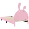 Kids Bed Frame with Headboard Pink 80 X 200 Cm PU
