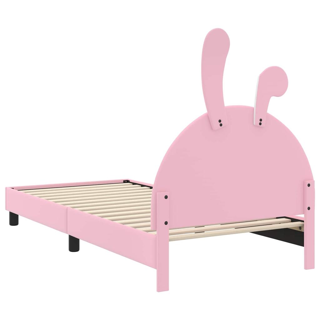 Kids Bed Frame with Headboard Pink 80 X 200 Cm PU