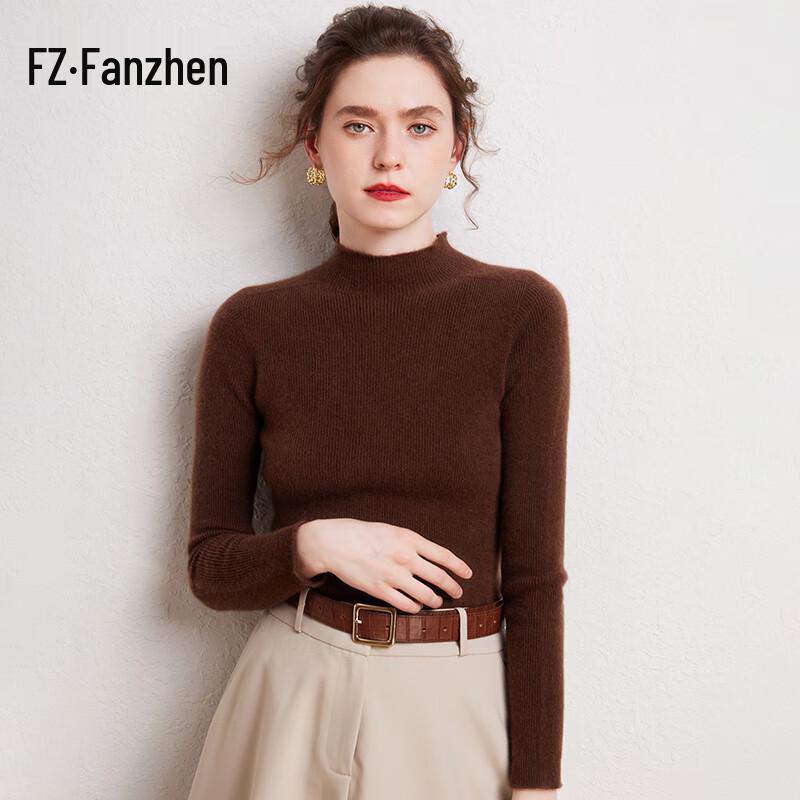 Fanzhen Women's 100% Cashmere Slim-fit Knit Sweater