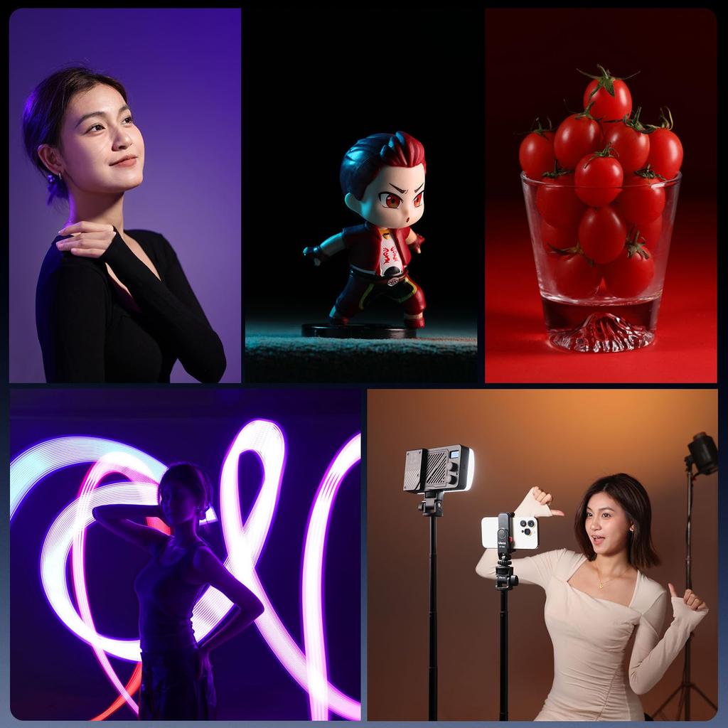 Ulanzi 40W Portable LED Video Light, RGB Photography Light, 2700K-6500K Stepless Dimming, Ultra-High Brightness, Dual Color Temperature Constant Light