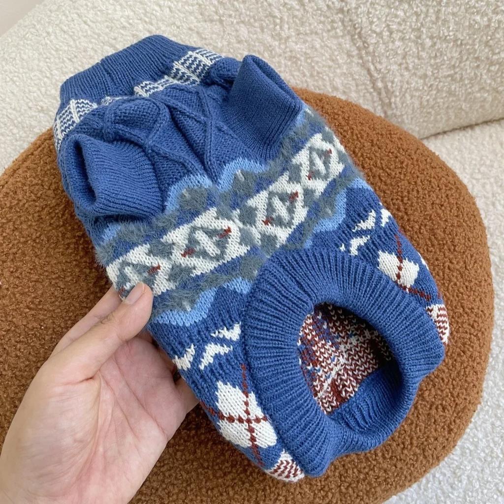 Pet Sweater for Dogs and Cats Acrylic Knit Fabric Pullover Fashion Dog Clothes Warm Dog Puppy Winter Wear Clothes Sweatshirt
