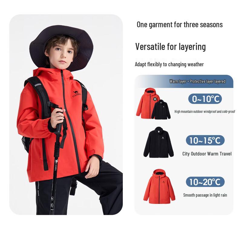 Camel Kids 3-in-1 Waterproof & Windproof Outdoor Jacket 150