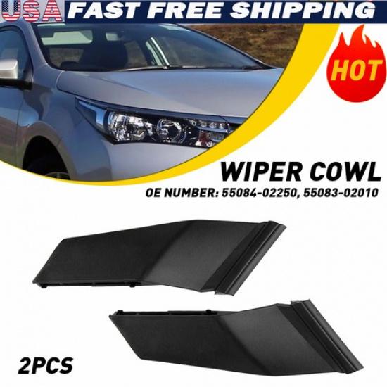 1 2PCS Front Wiper Extension Side Cowl Trim Cover For Toyota Corolla 2014-